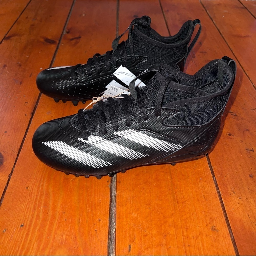 ***NWT***Adidas Adizero Impact Youth Black & White Football Cleats - Picture 4 of 11